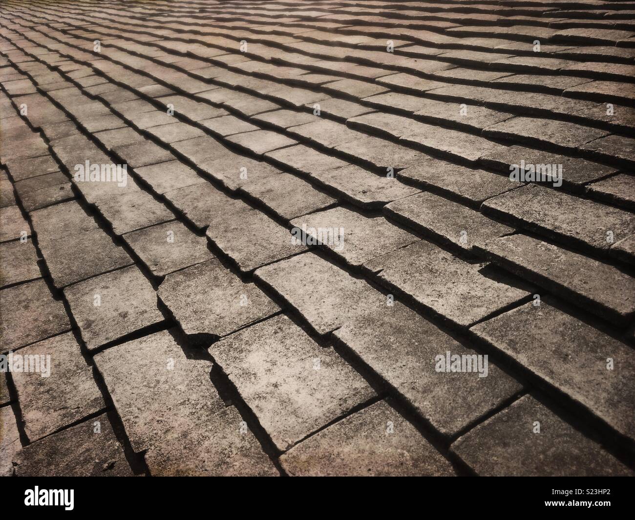 Roof tiles pattern in perspective - Smartphone Captured Stock Image