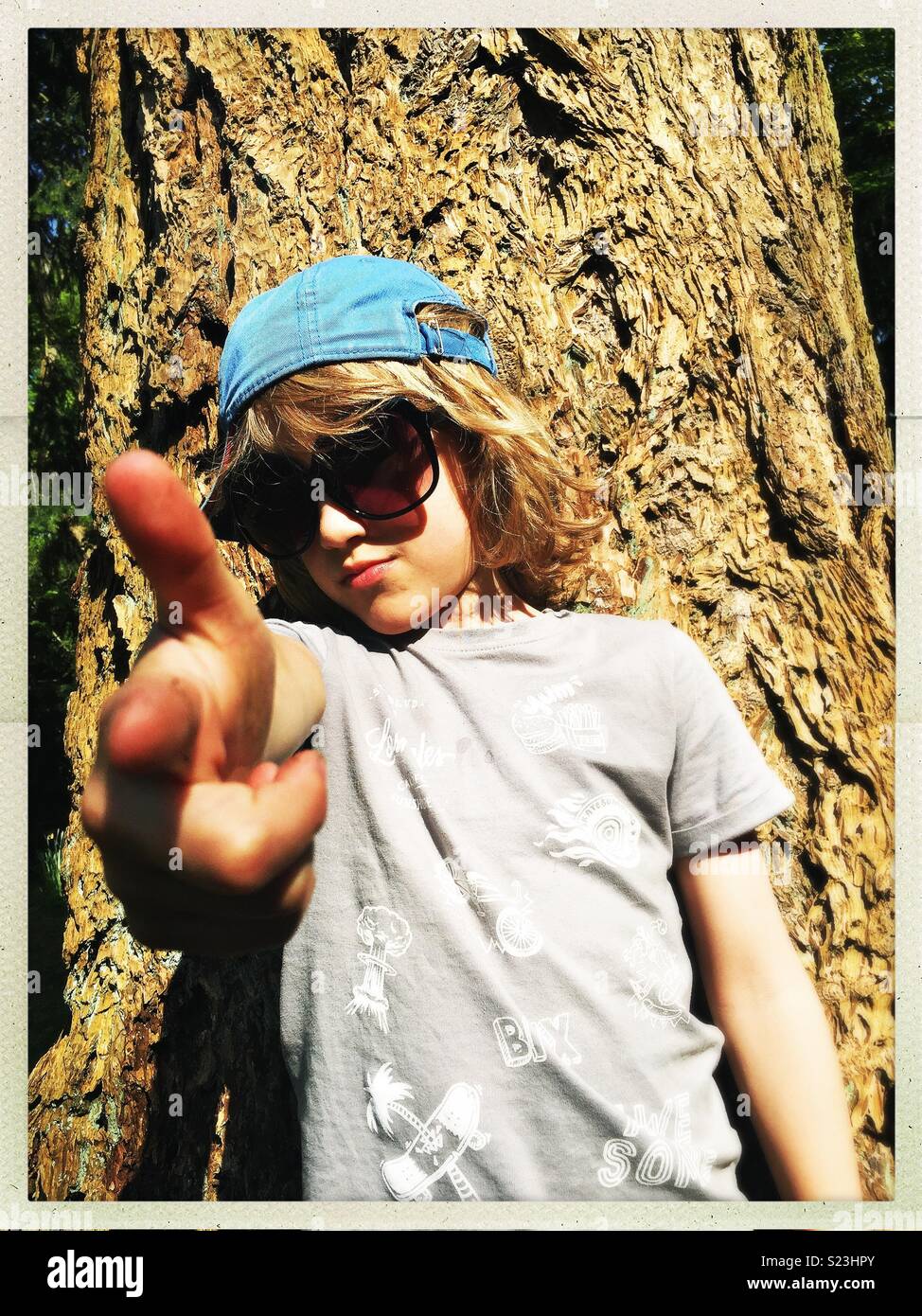 Kid with sunglasses stock photo sale