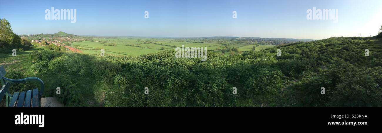 Glastonbury view from Wirral Hill Stock Photo