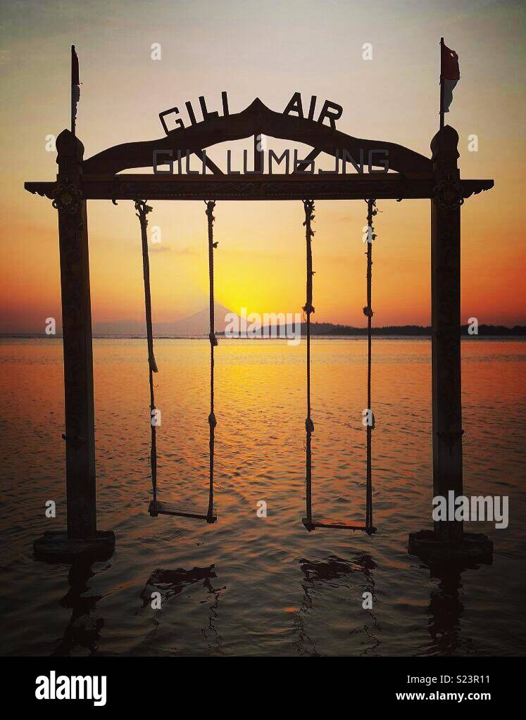 Gili Island Sunset Swing Stock Photo 311099853 Alamy
