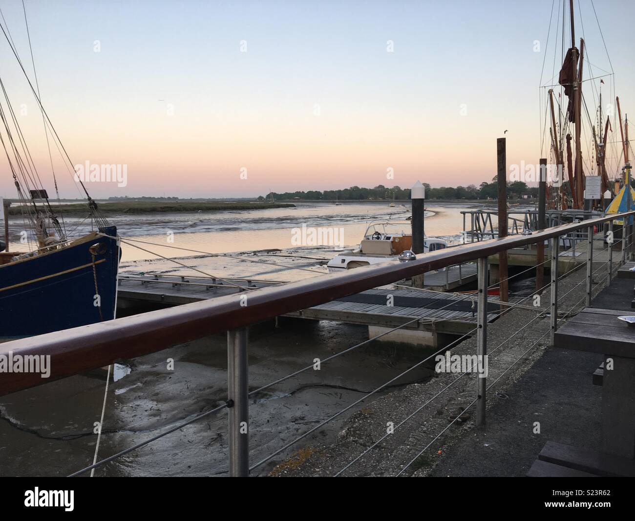 Sunset on the river Blackwater in Maldon, Essex Stock Photo