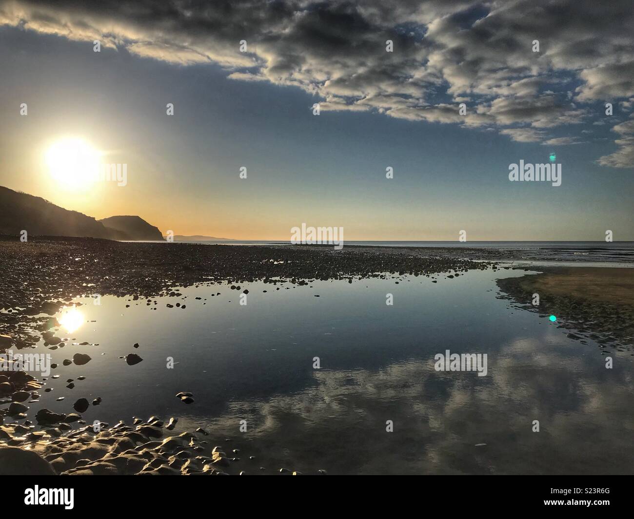 Charmouth Beach Sunrise, Dorset Stock Photo