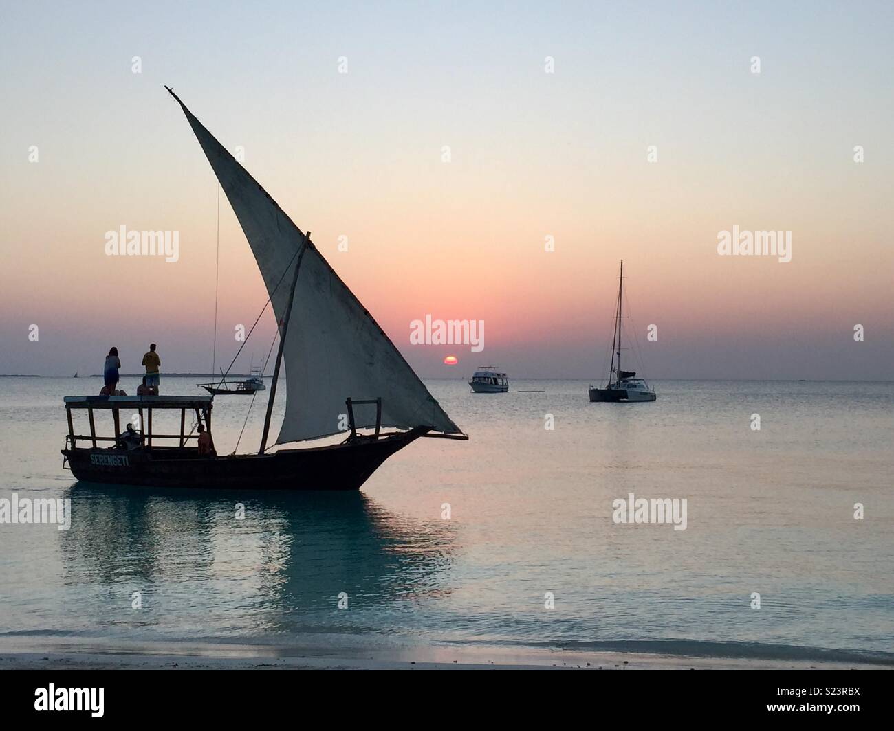 Dhow sunset cruise, Zanzibar Stock Photo Alamy