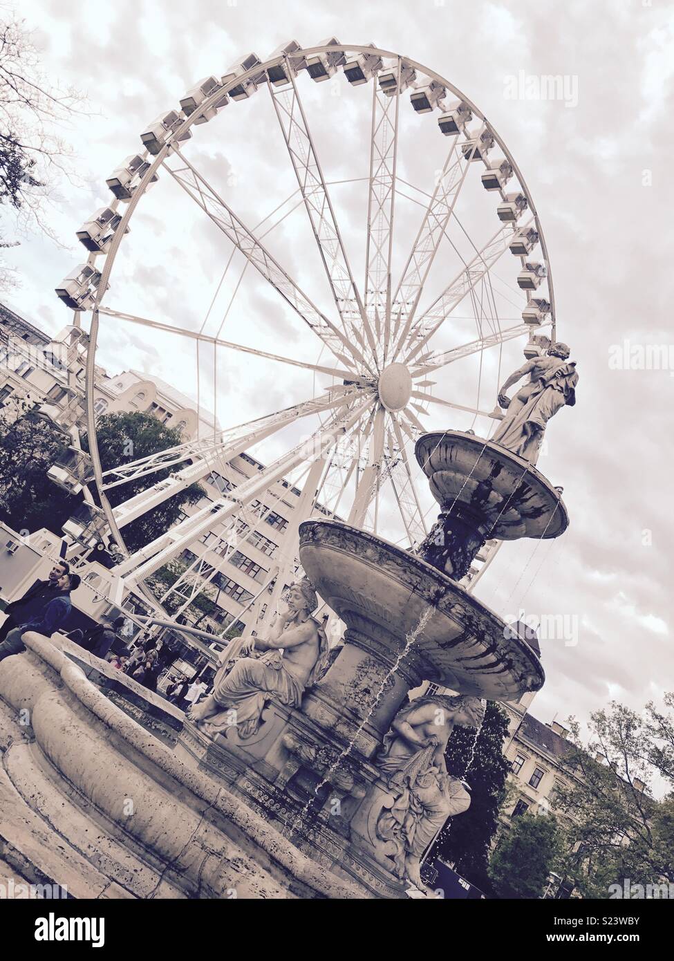 Ferris wheel in Budapest. Stock Photo
