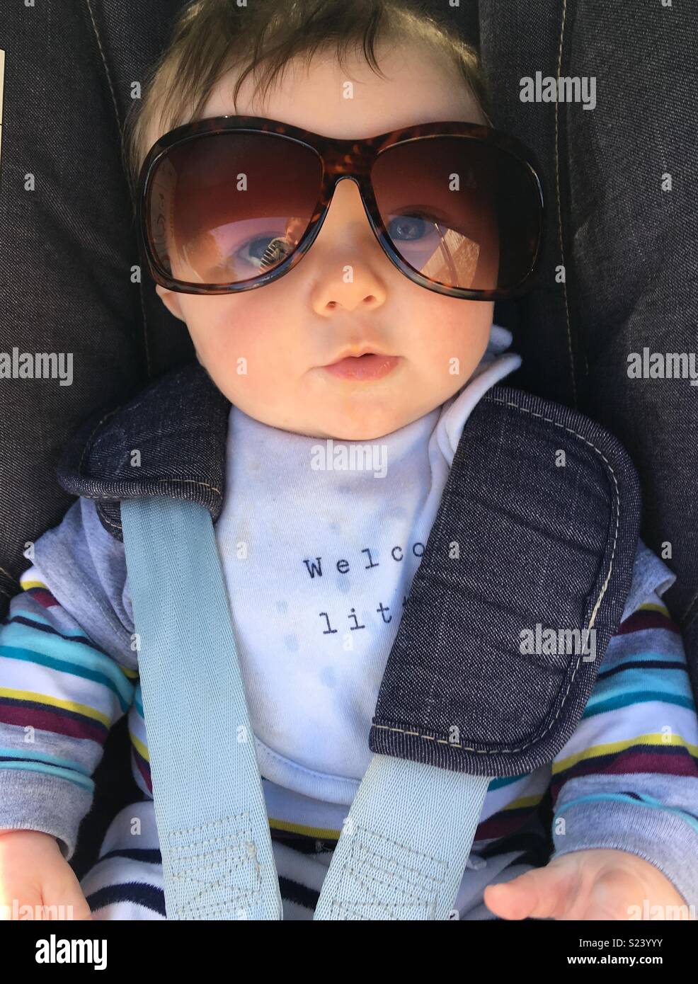 Baby in sunglasses Stock Photo