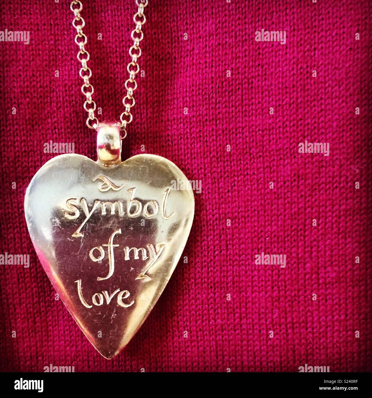 Symbol of my love necklace Stock Photo