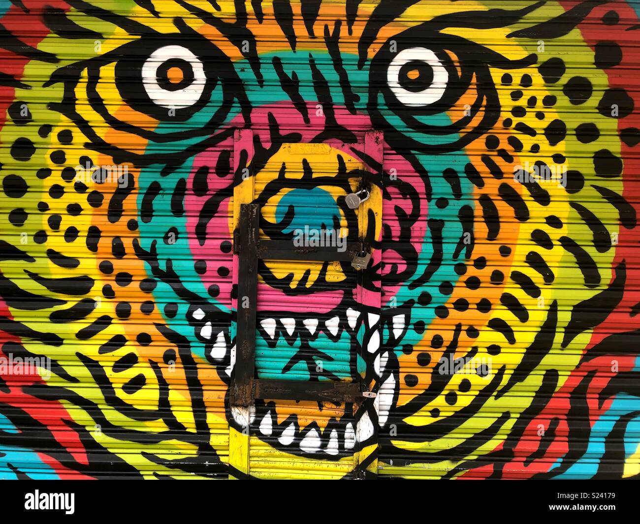 Street Art in the Santa Maria la Ribera Neighborhood of Mexico City - Smartphone Captured Stock Image