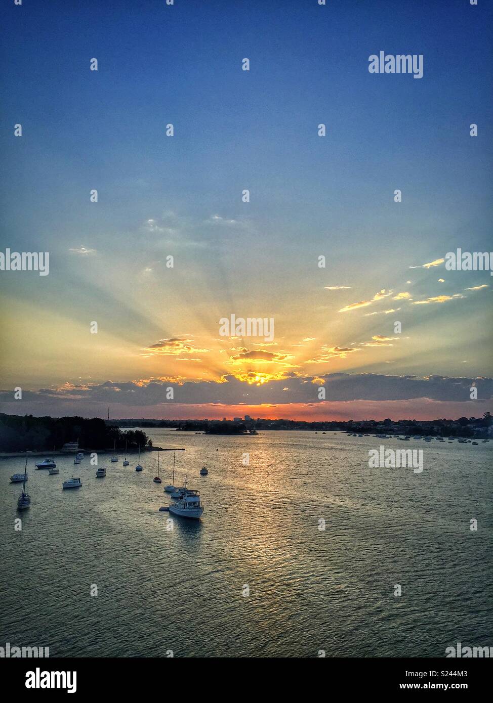 Sunset over Iron Cove, Sydney, NSW, Australia - Smartphone Captured Stock Image