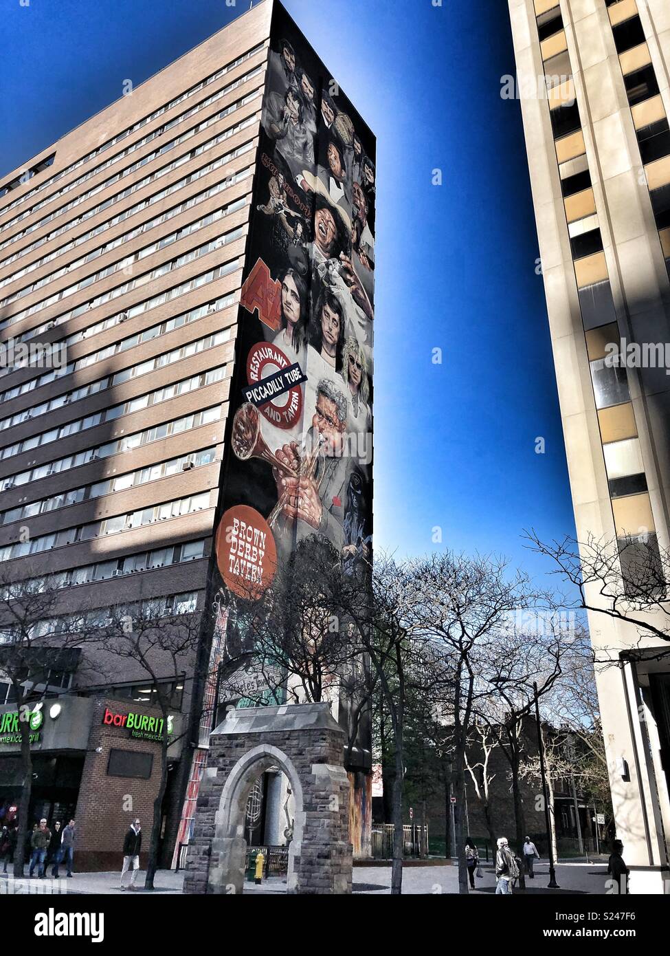 Large mural highlighting Toronto’s music history. - Smartphone Captured Stock Image