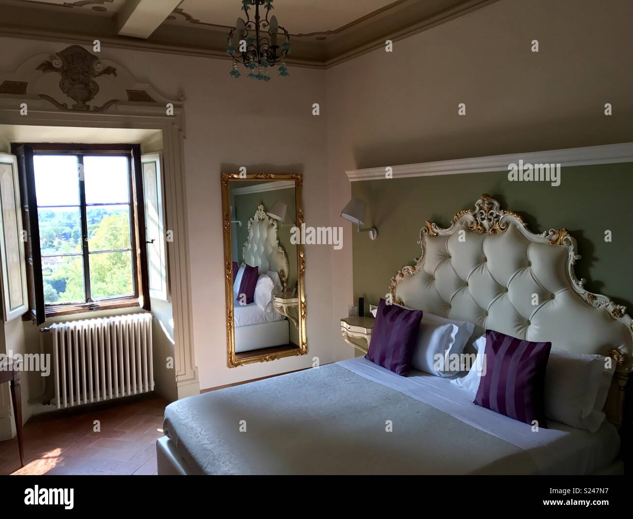 A Beautiful Italian Hotel Room In Florence With A Stunning