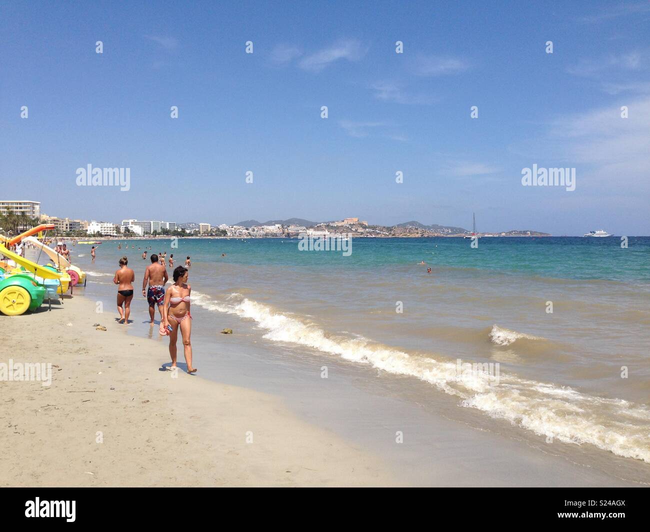 Playa D’en Bossa Beach, Ibiza Stock Photo