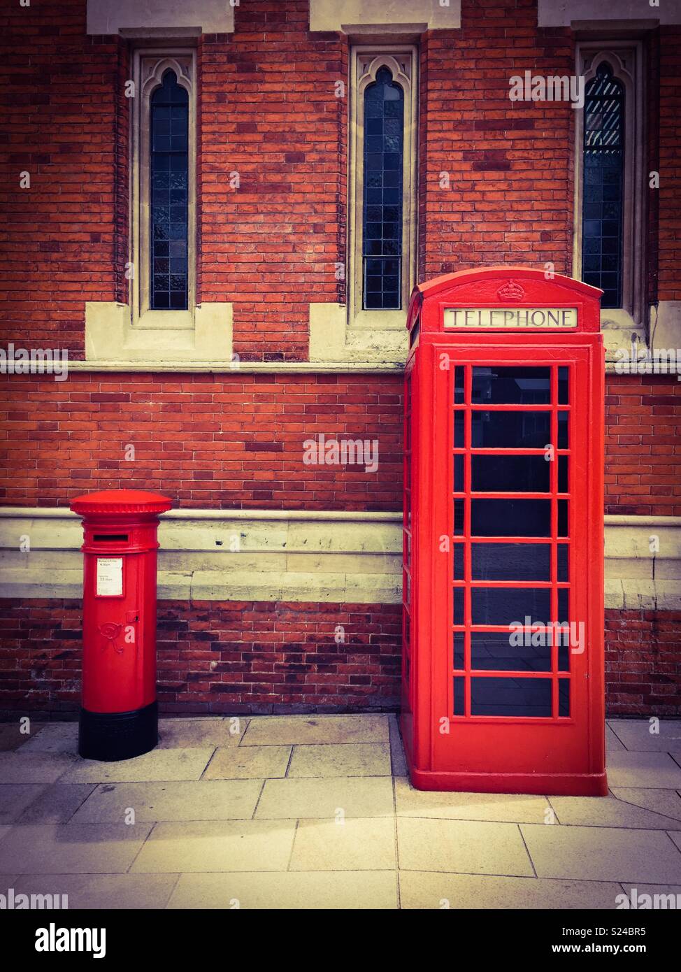 Postbox phone box Stock Photo Alamy
