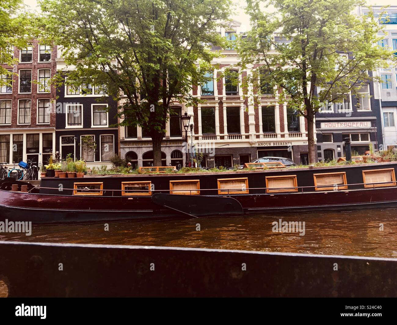 Amsterdam boat house museum - Smartphone Captured Stock Image