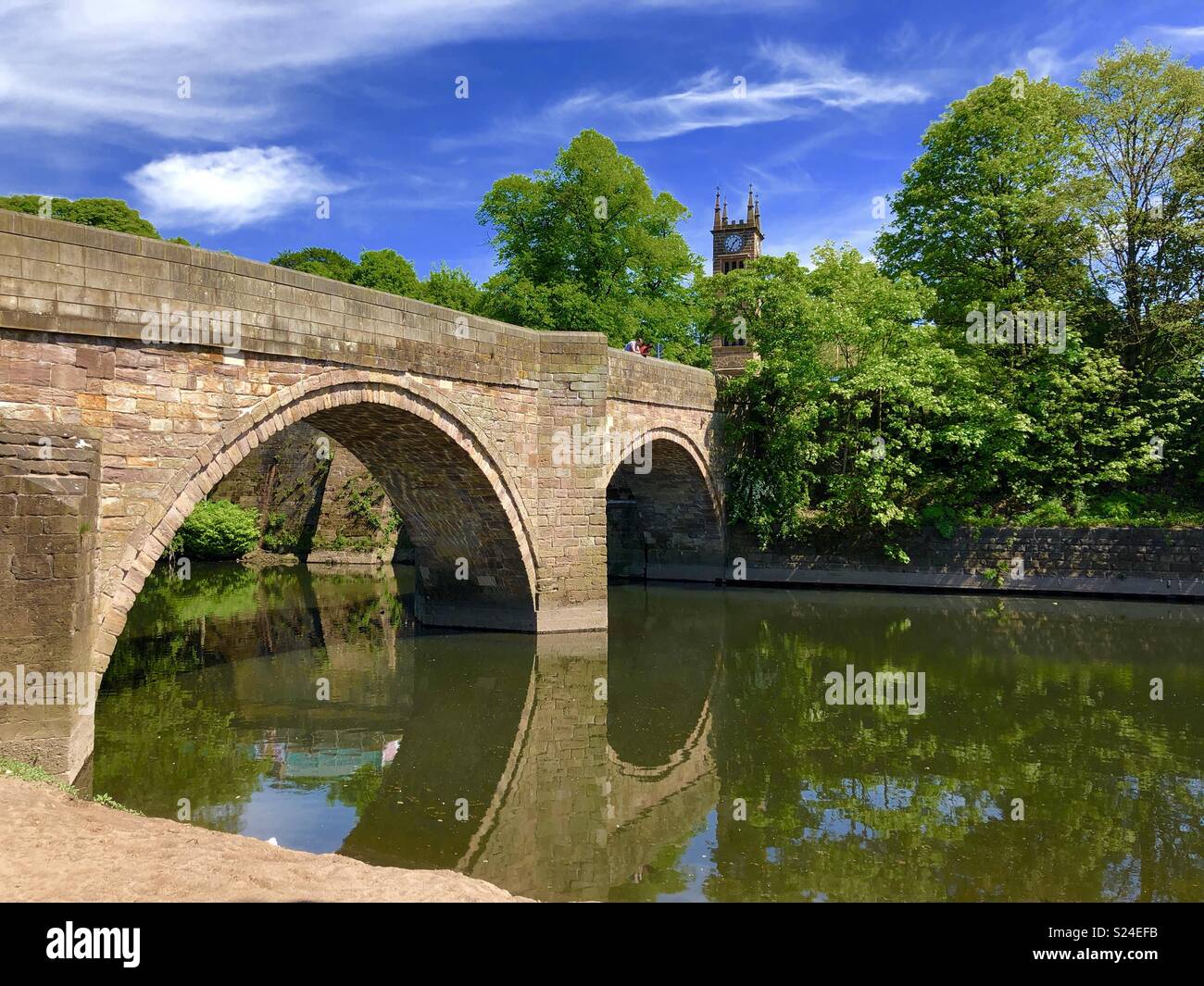 River Irwell at Stoneclough. Stock Photo