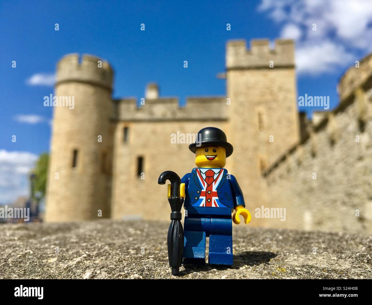 British LEGO minifigure at the Tower of London Stock Photo
