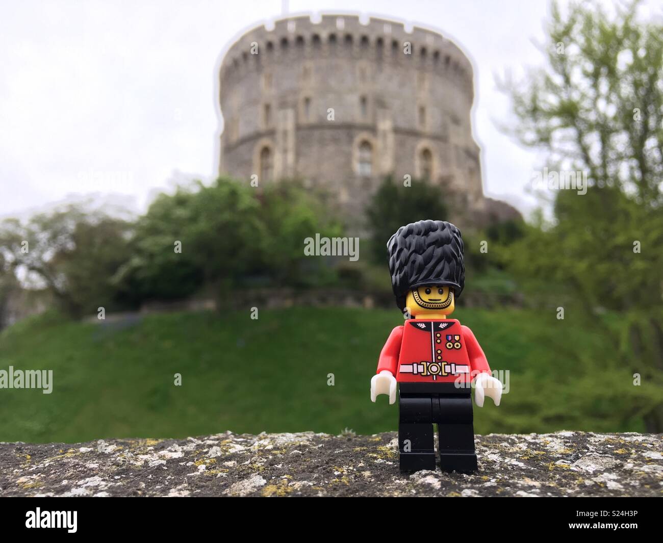 Queen s Guard LEGO minifigure outside of Windsor Castle England UK Stock Photo Alamy