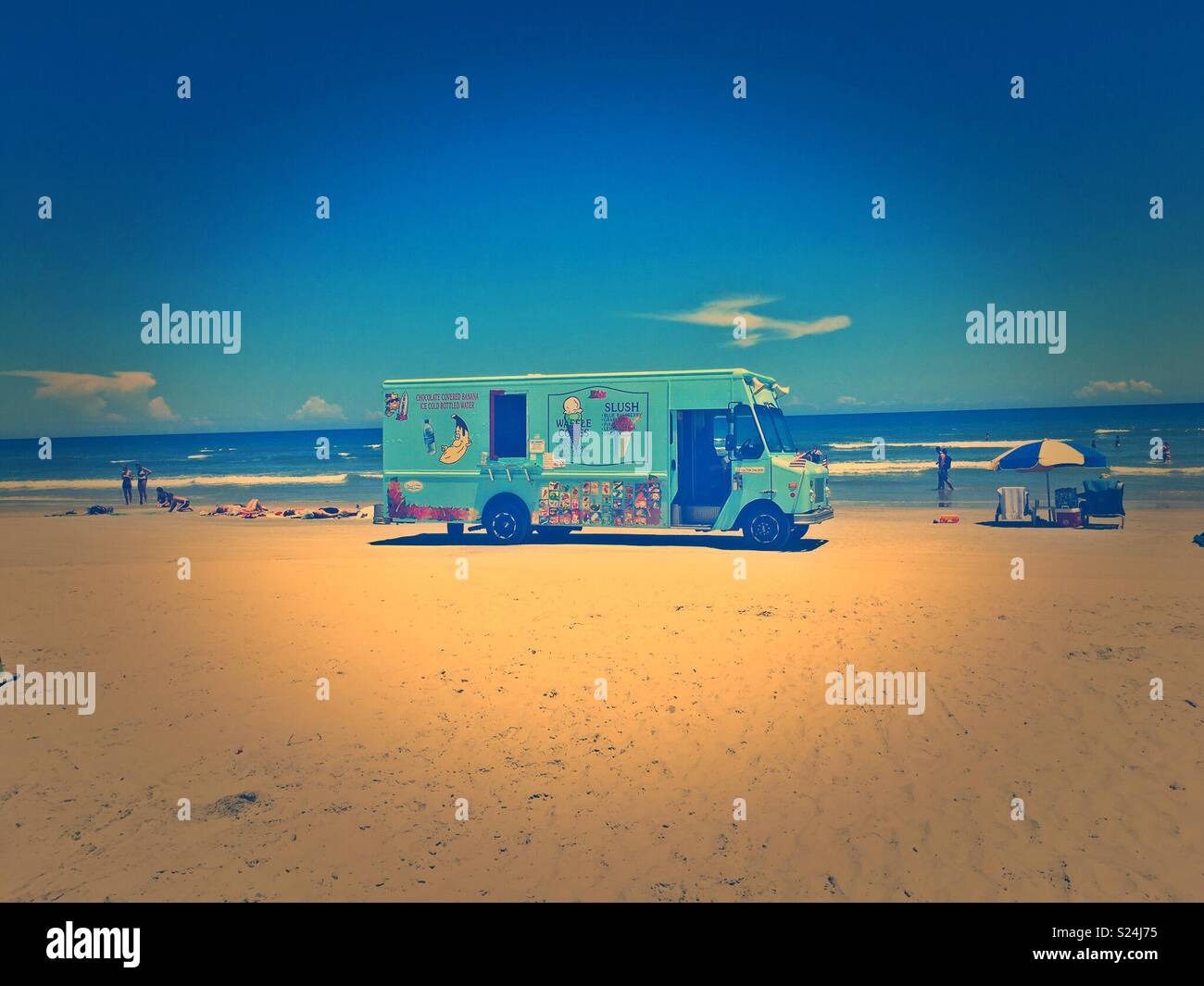 Ice cream truck on Daytona beach, Florida Stock Photo Alamy