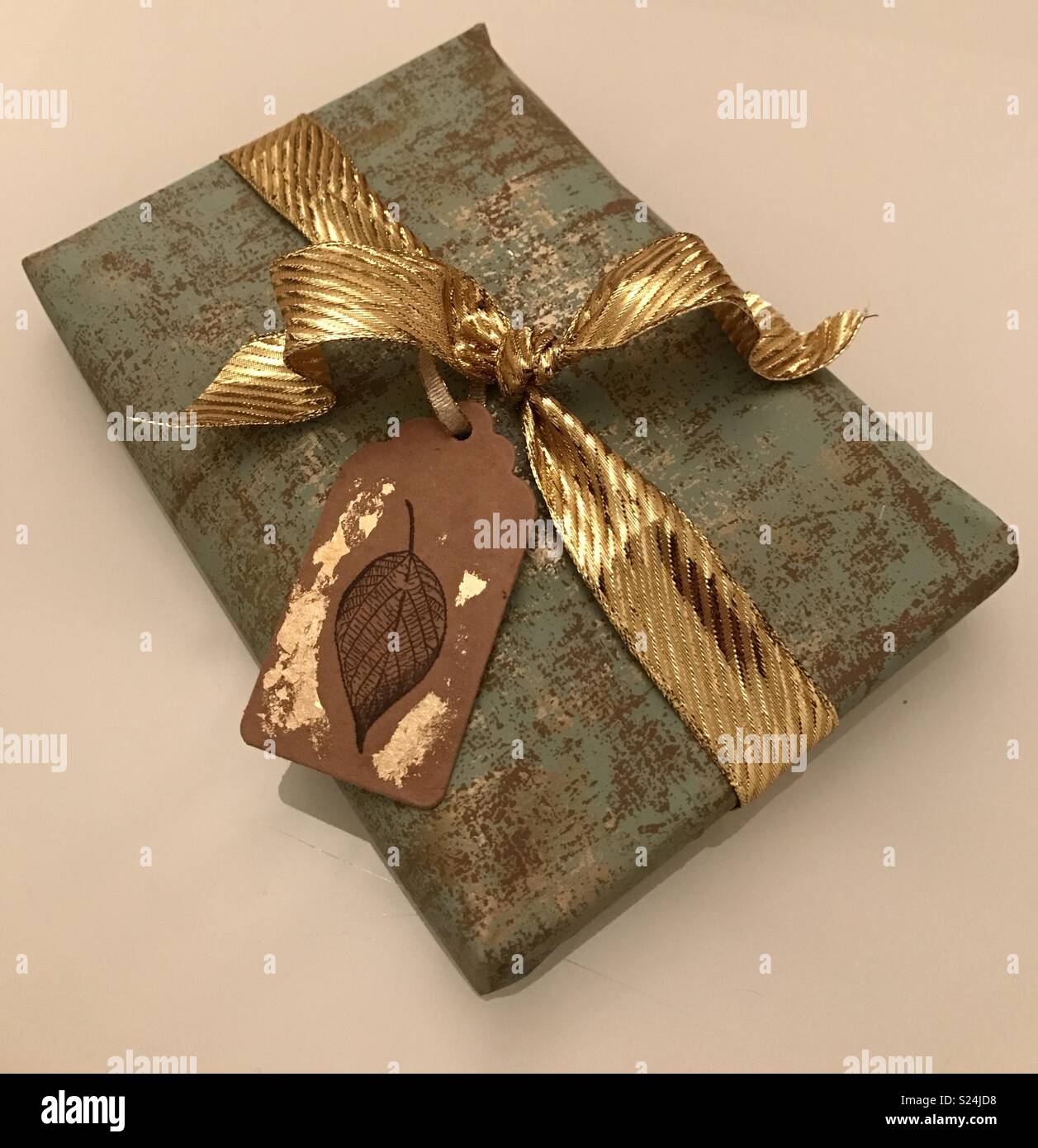 Wrapped gift with bow - Smartphone Captured Stock Image