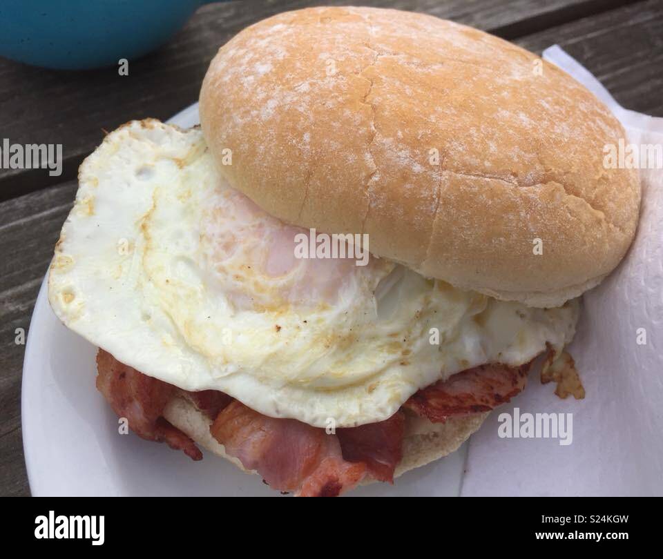 Bacon and egg roll Stock Photo Alamy