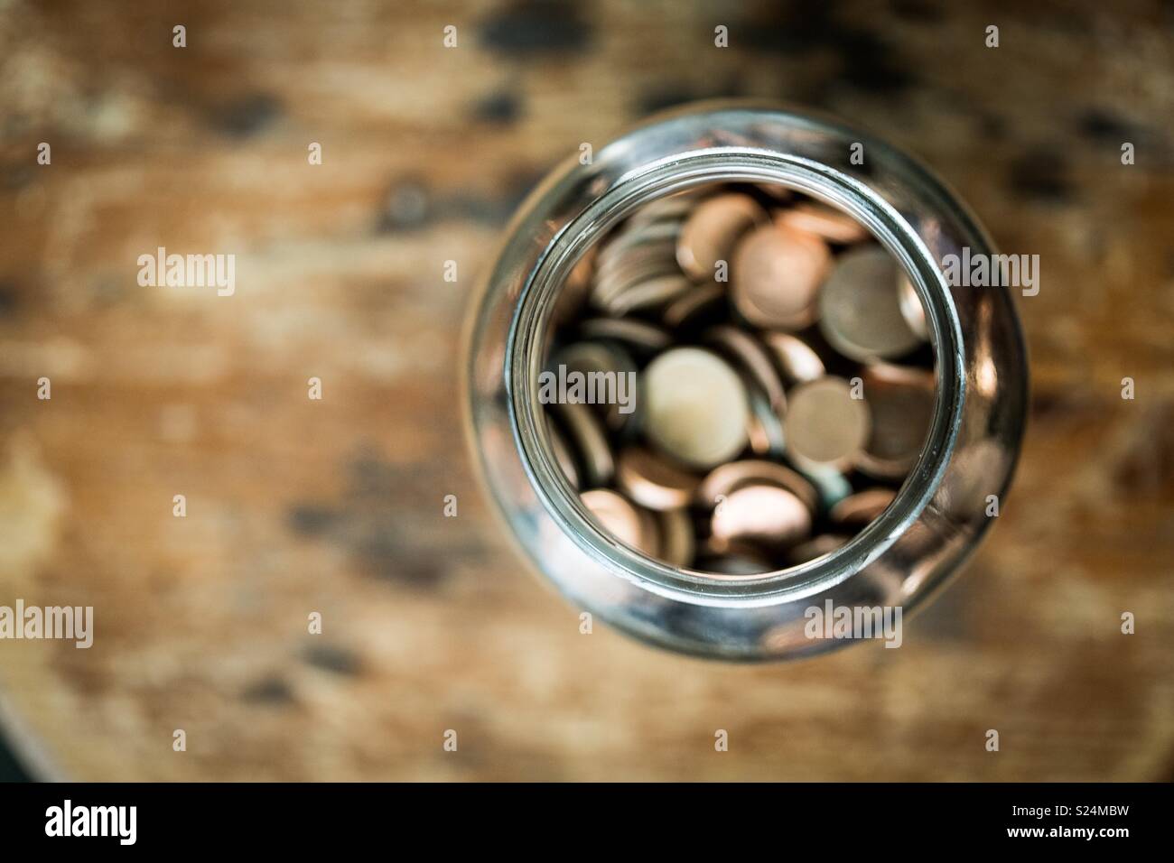View from the top of a swear jar - Smartphone Captured Stock Image
