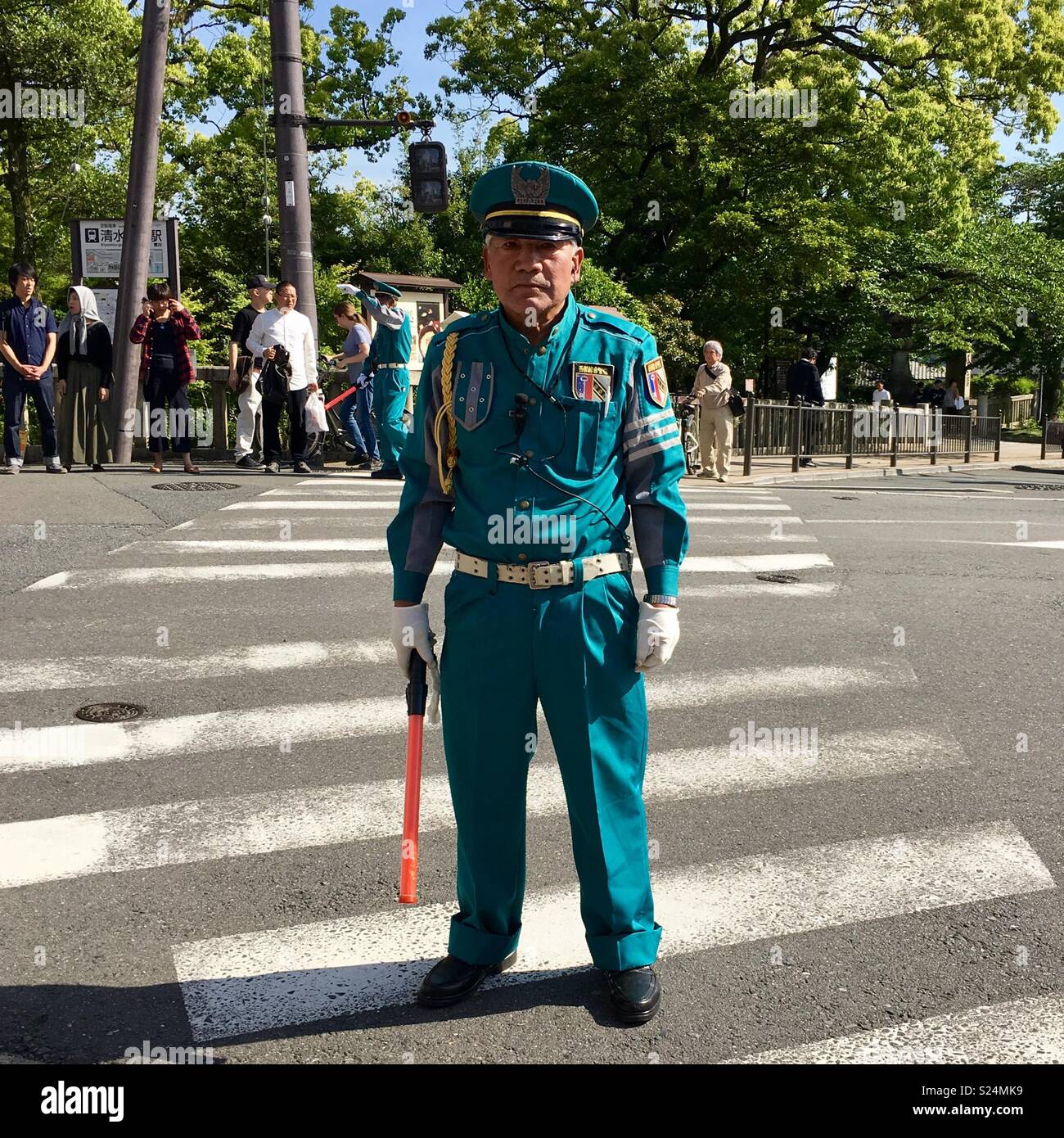 Traffic police , Kyoto - Smartphone Captured Stock Image