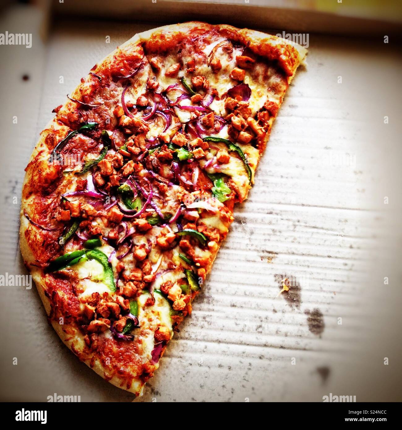 Half a pizza in a pizza box Stock Photo 311120556 Alamy