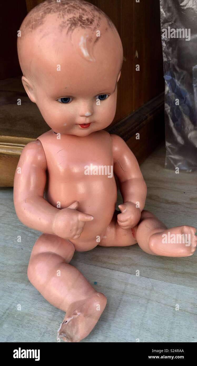 Vintage baby doll Stock Photo
