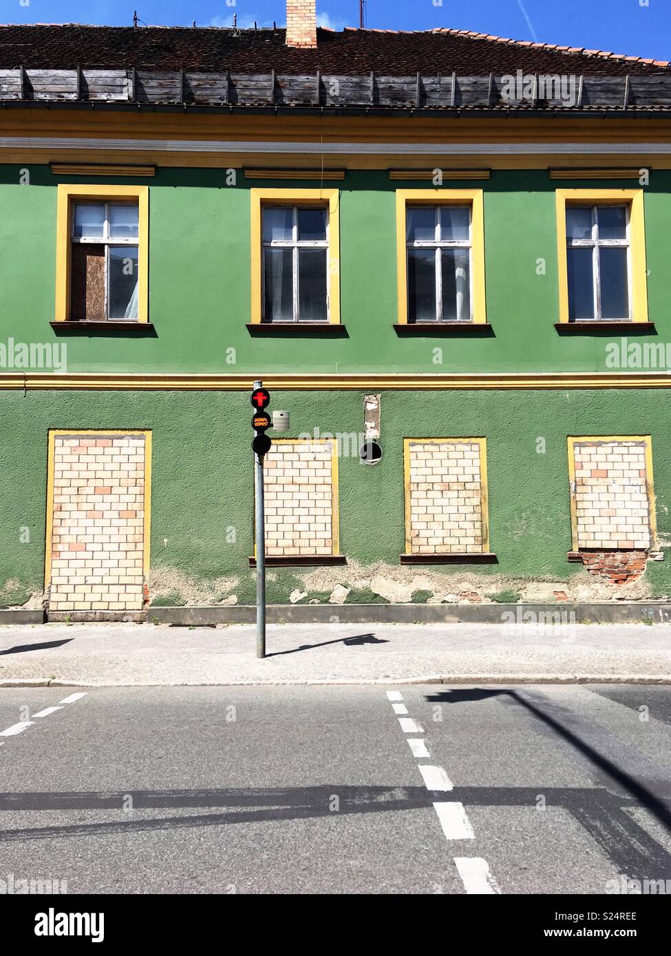 An abandoned green house in Neustrelitz, Mecklenburg-Vorpommern, Germany - Smartphone Captured Stock Image
