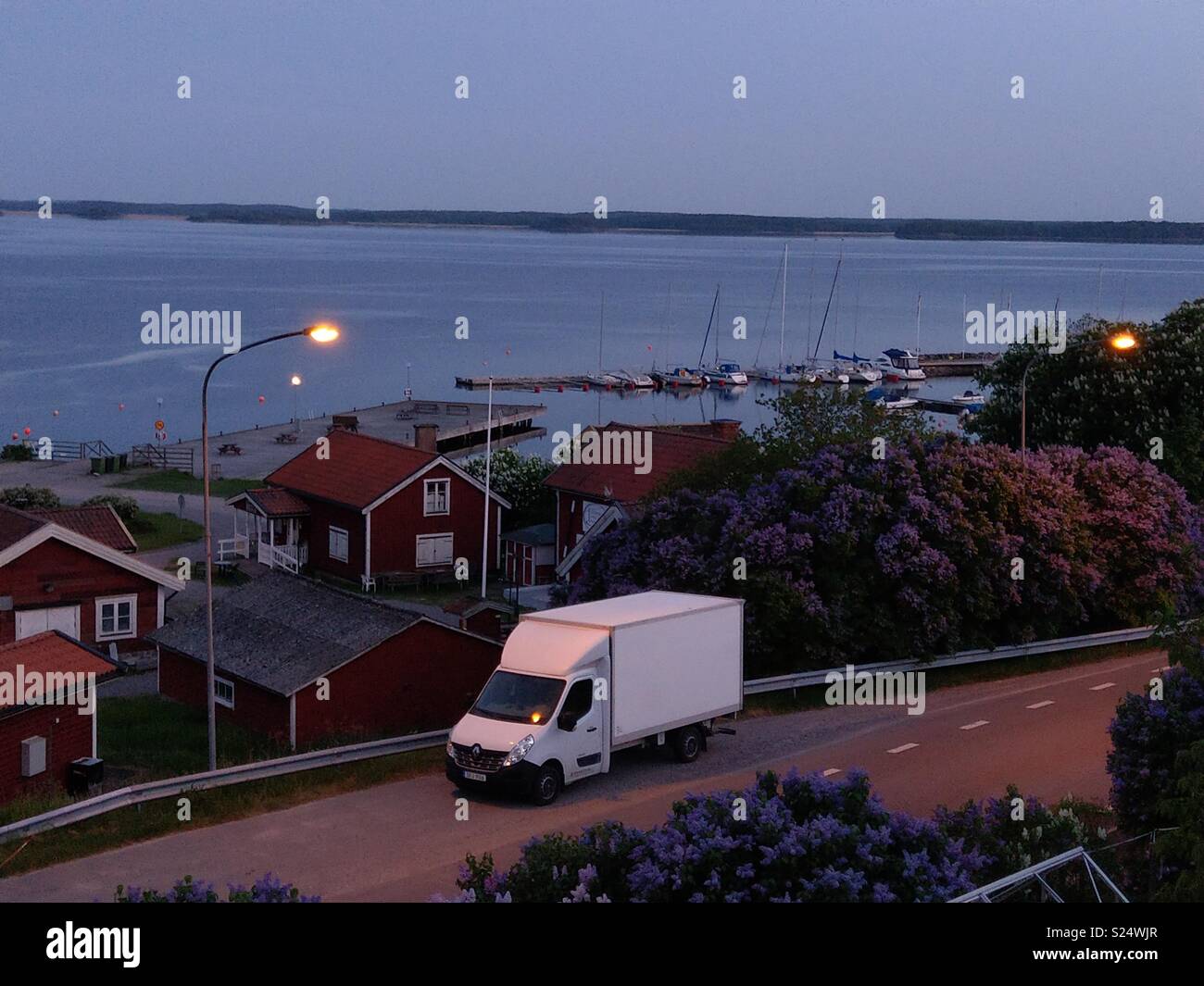 Late afternoon view over Bråviken bay, Kolmården, Sweden - Smartphone Captured Stock Image