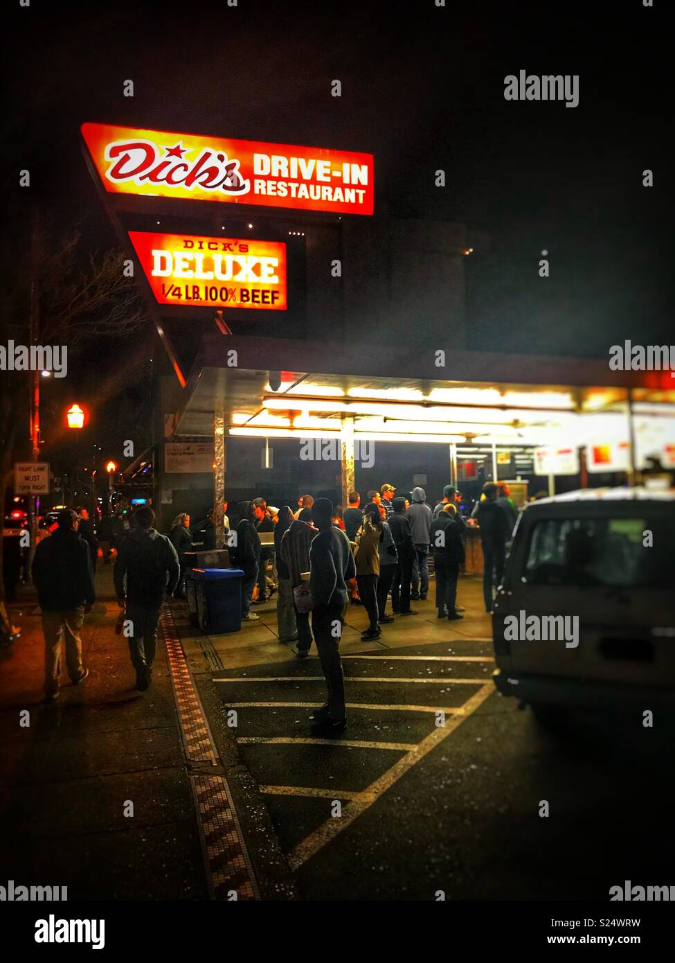 Dicks drive in hamburger place in Capital Hill, Seattle Washington Stock Photo