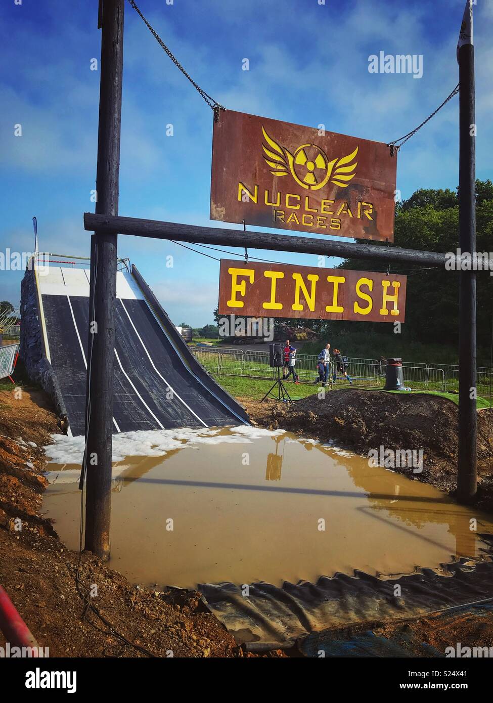 Finish line for Nuclear Rush 2018 Stock Photo