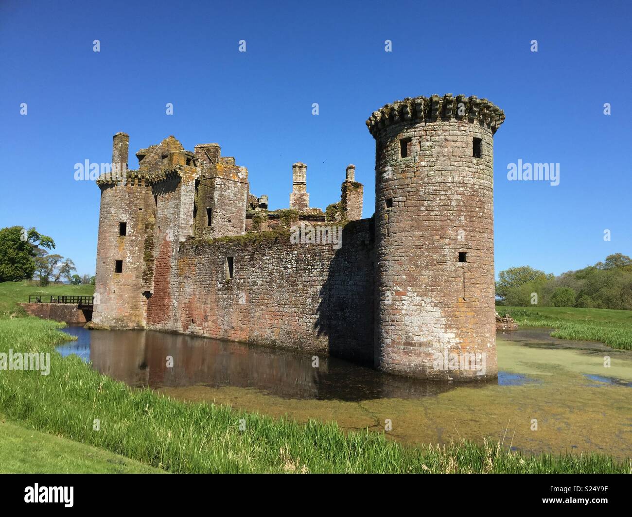Ruined Scottish castle Stock Photo