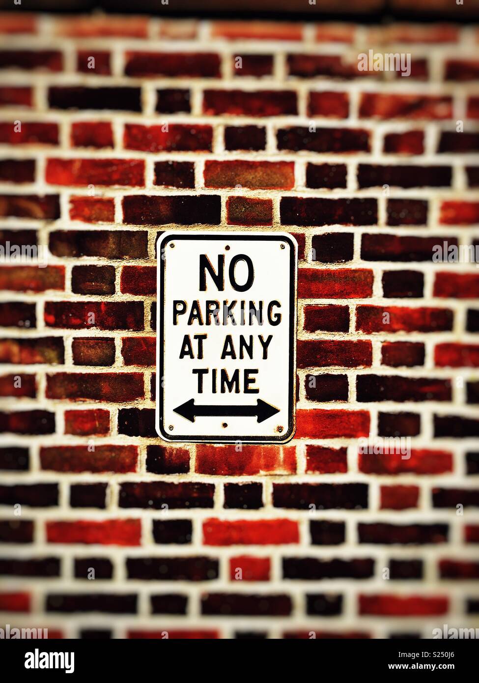 No parking at any time sign - Smartphone Captured Stock Image