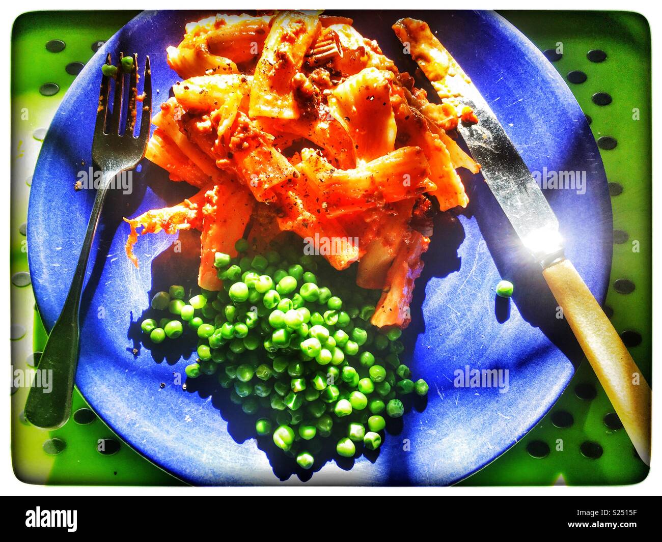 Waitrose Italian beef Bolognese pasta bake and peas Stock Photo Alamy
