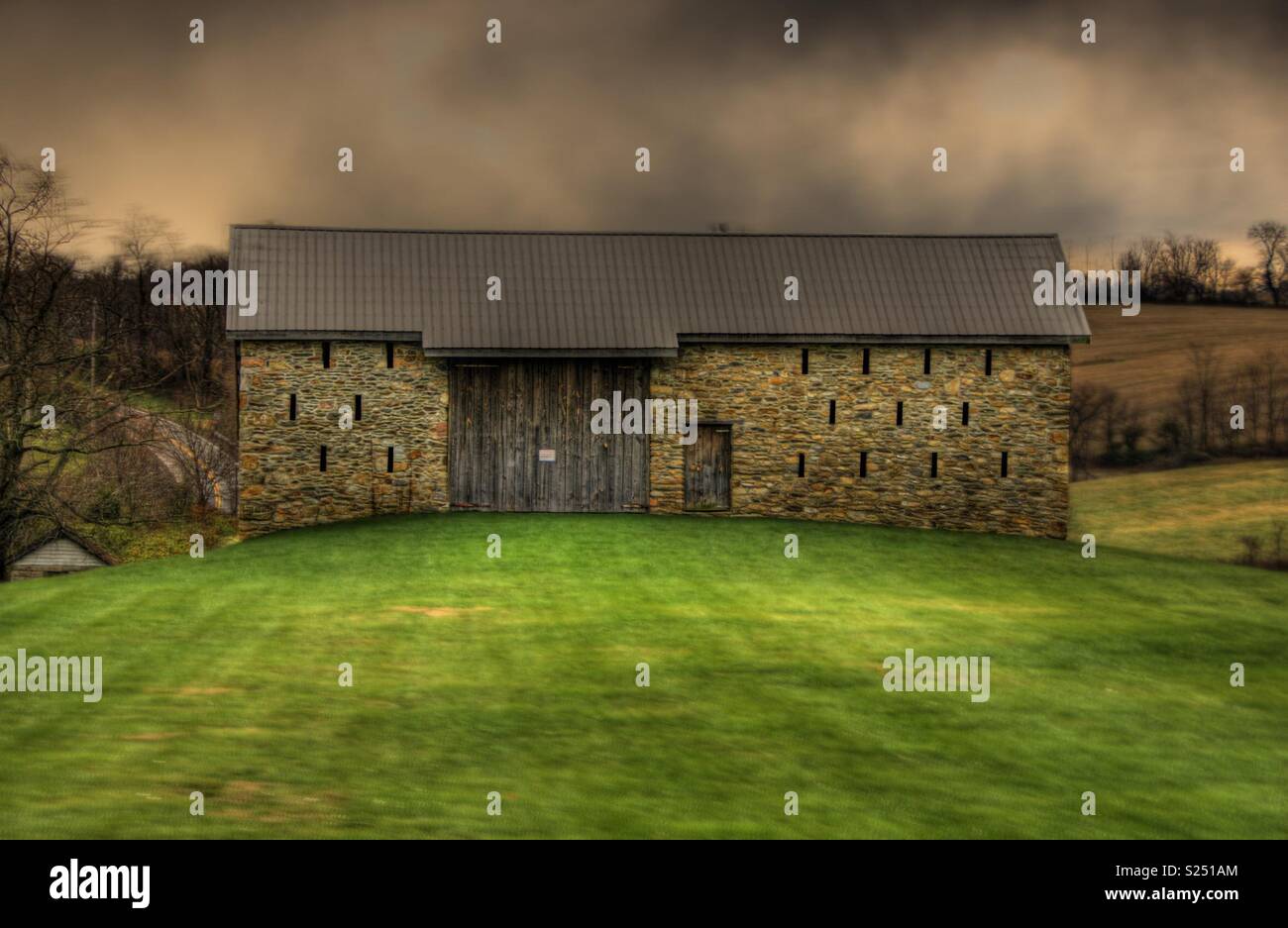 Stone Barn-Sharpsburg, Maryland - Smartphone Captured Stock Image
