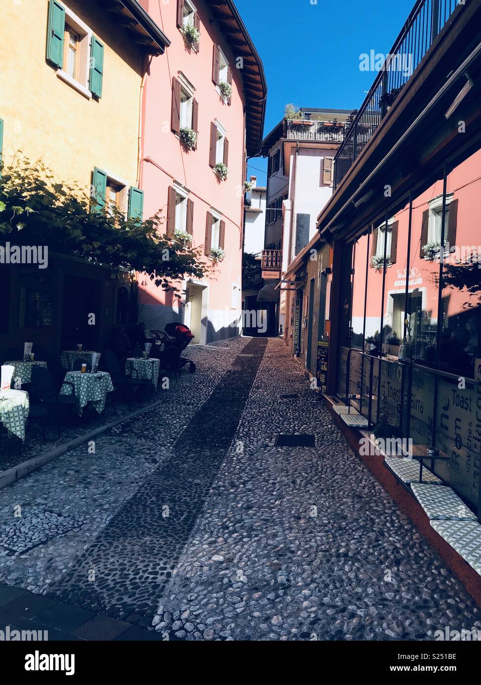 Street in Malcesine, Italy - Smartphone Captured Stock Image