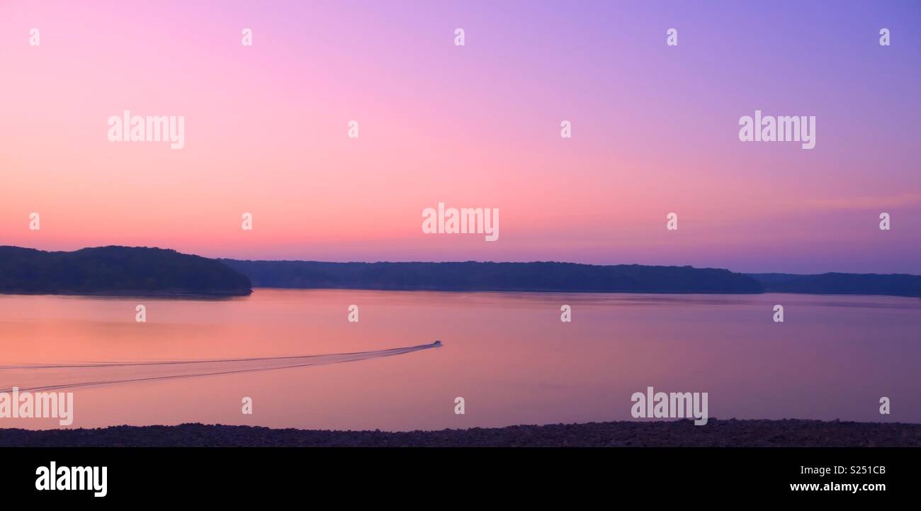 A Wake at First Light - Smartphone Captured Stock Image