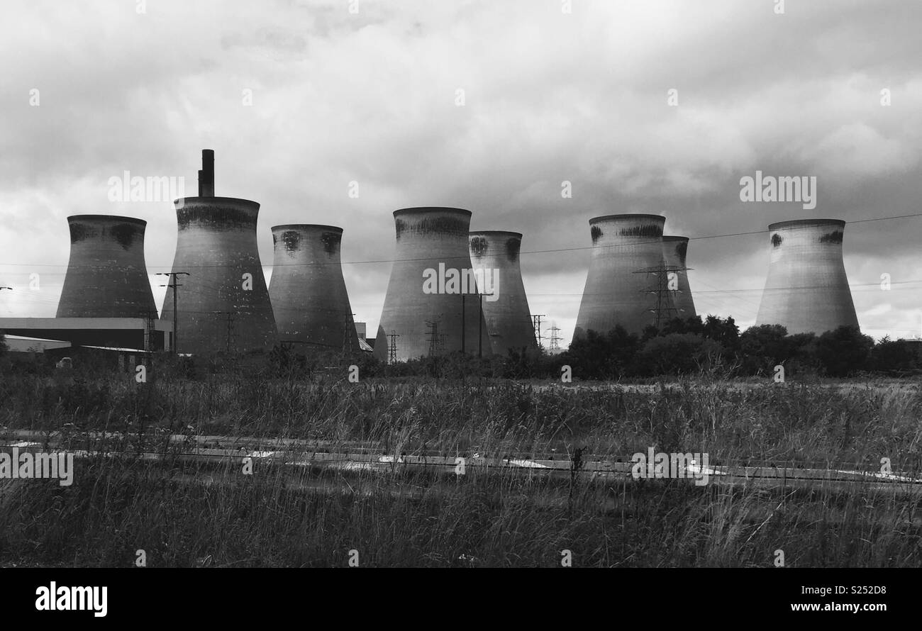 Power station cooling towers - Smartphone Captured Stock Image