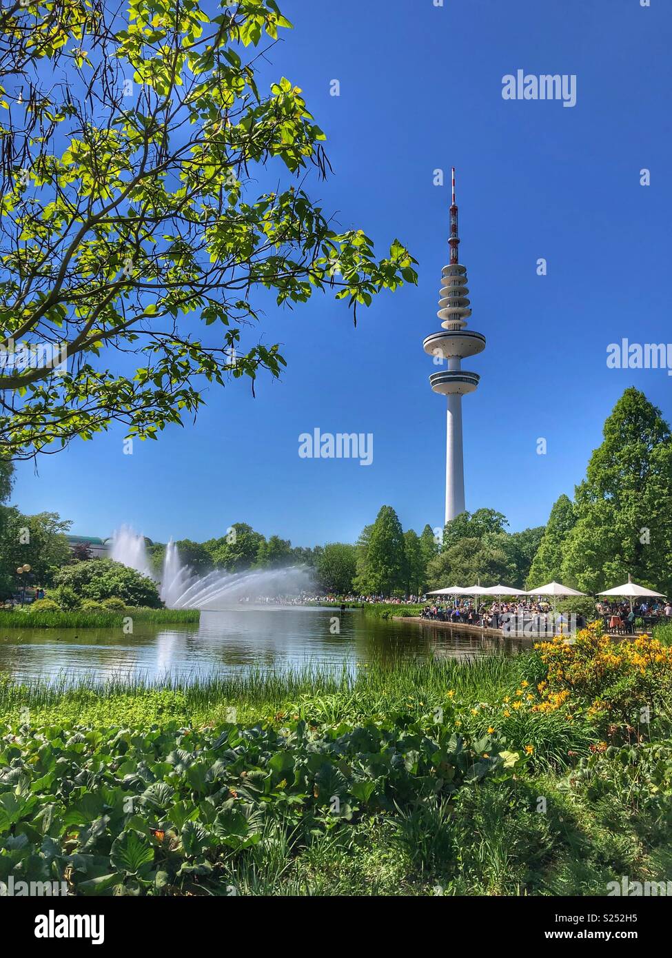 The iconic telecommunications tower in Hamburg, Germany. Stock Photo