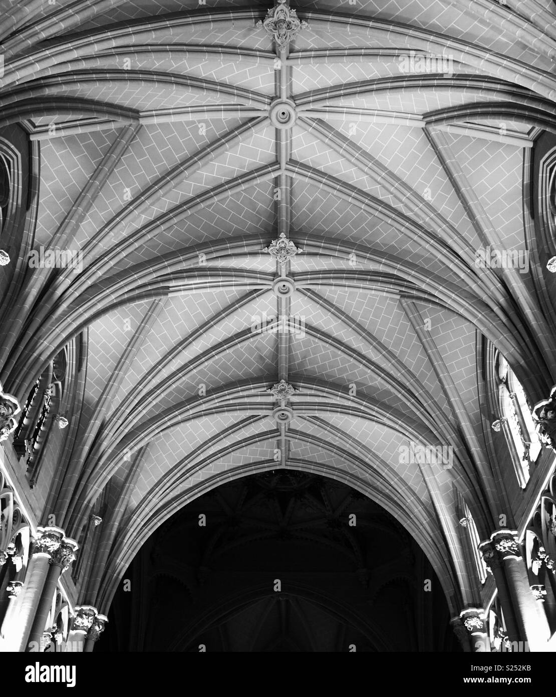Church ceiling in black and white Stock Photo Alamy