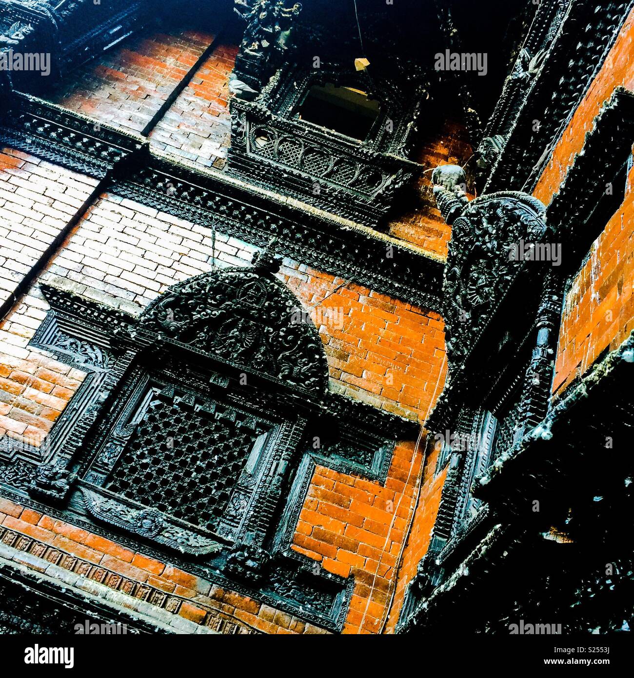 Kumari palace, Durbar Square, Kathmandu, Nepal - Smartphone Captured Stock Image