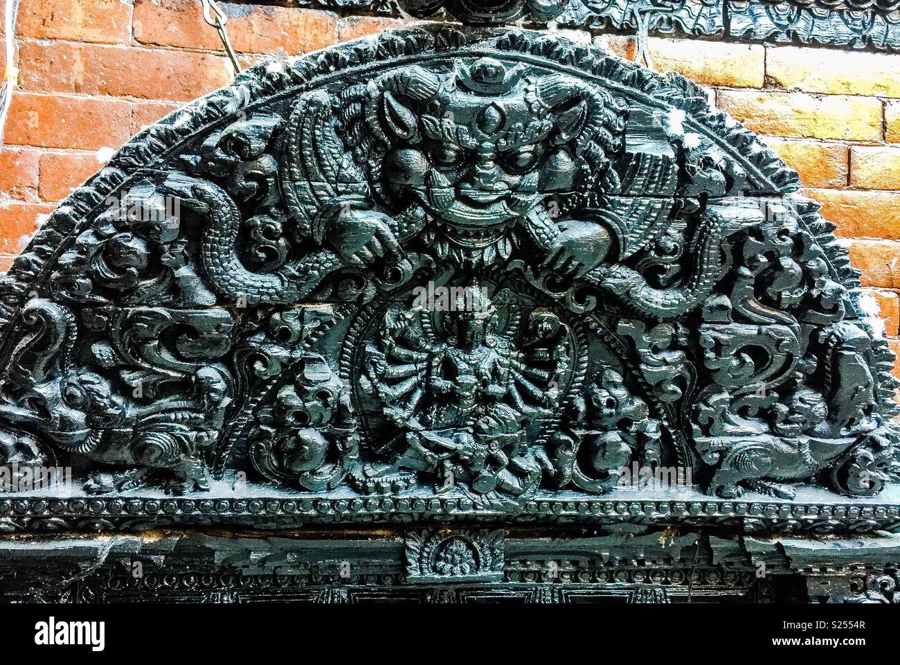 Kumari palace, Durbar Square, Kathmandu, Nepal - Smartphone Captured Stock Image