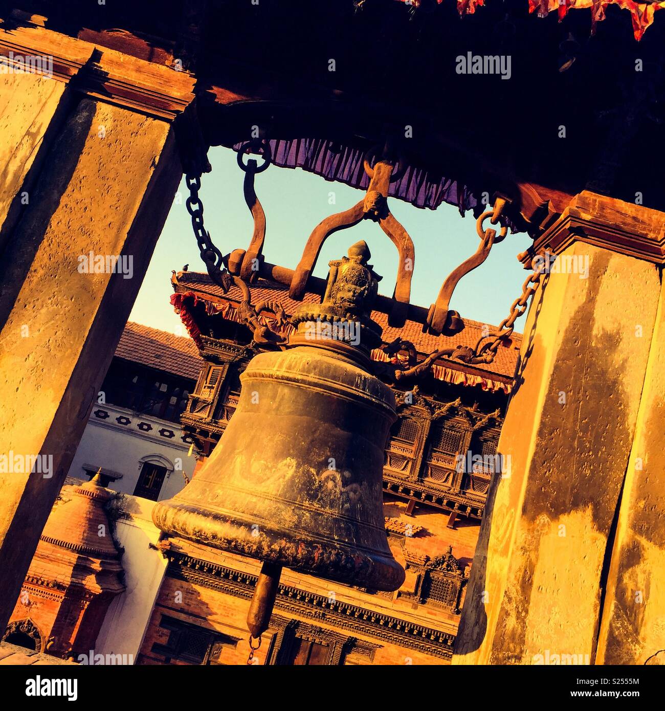 Big bell, Durbar Square, Bhaktapur, Nepal - Smartphone Captured Stock Image