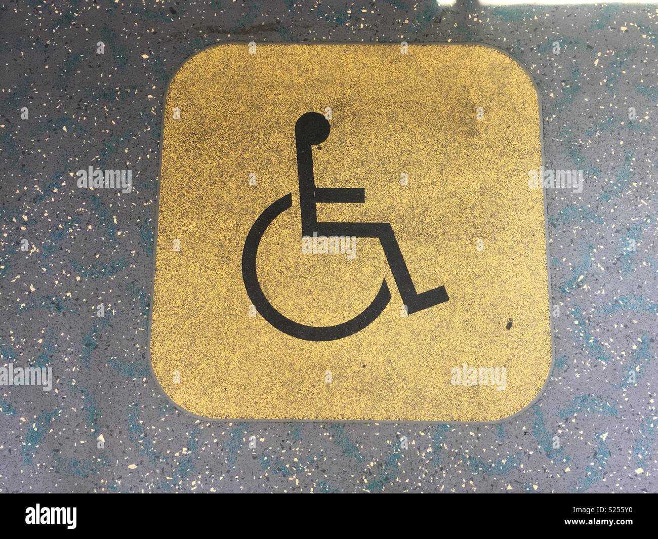 Disable sign on floor Stock Photo