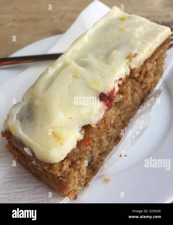 Slice of carrot cake Stock Photo