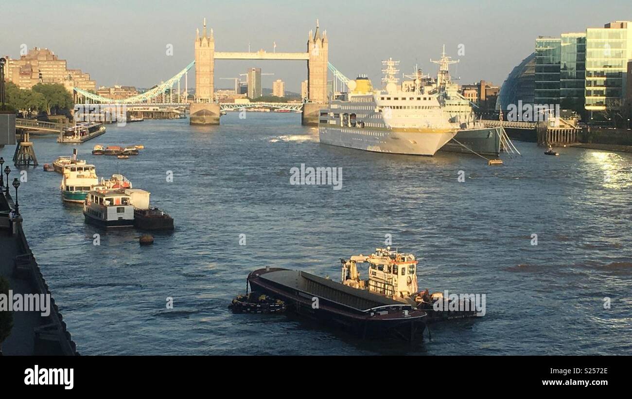 Tower Bridge from London Bridge Stock Photo Alamy