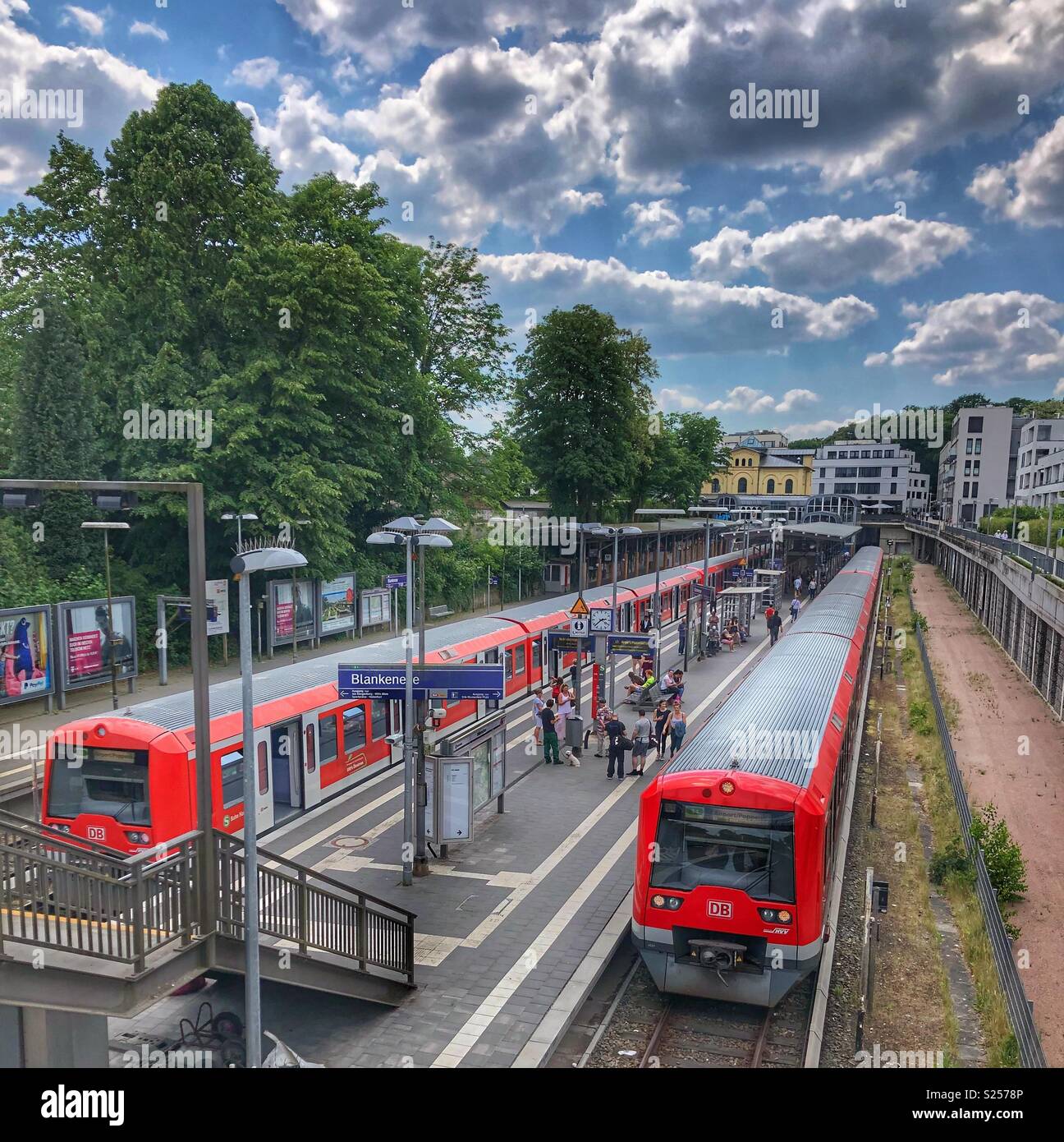 Train platform in Hamburg, Germany. - Smartphone Captured Stock Image