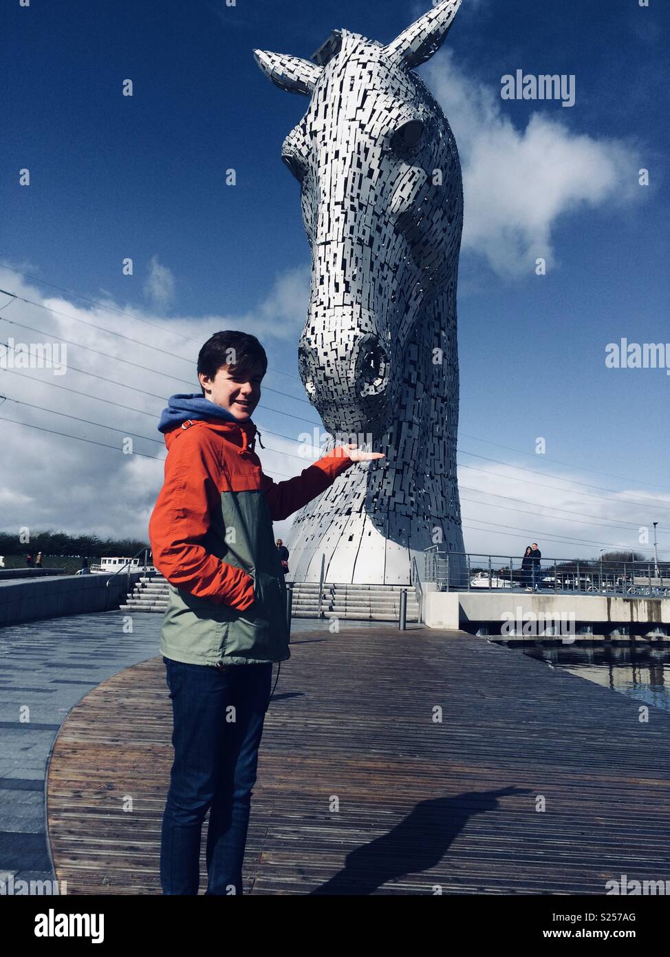 Feeding the Kelpies Stock Photo Alamy