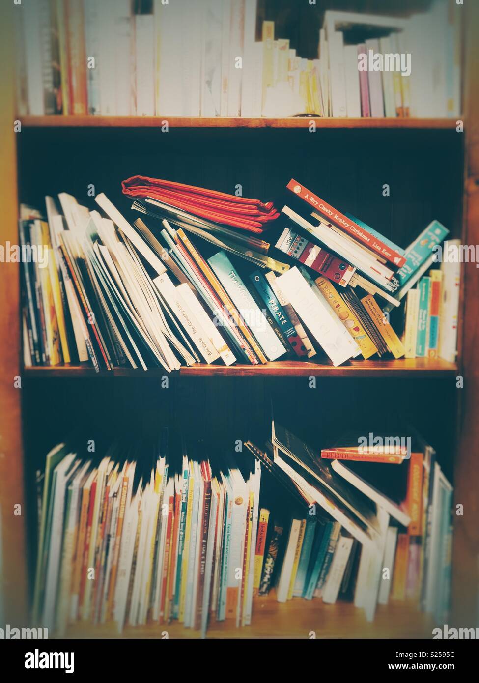 Books on bookshelves Stock Photo