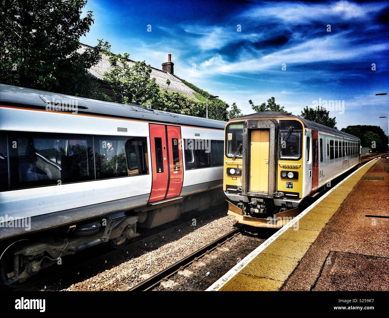 East Suffolk branch line Saxmundham Suffolk England - Smartphone Captured Stock Image